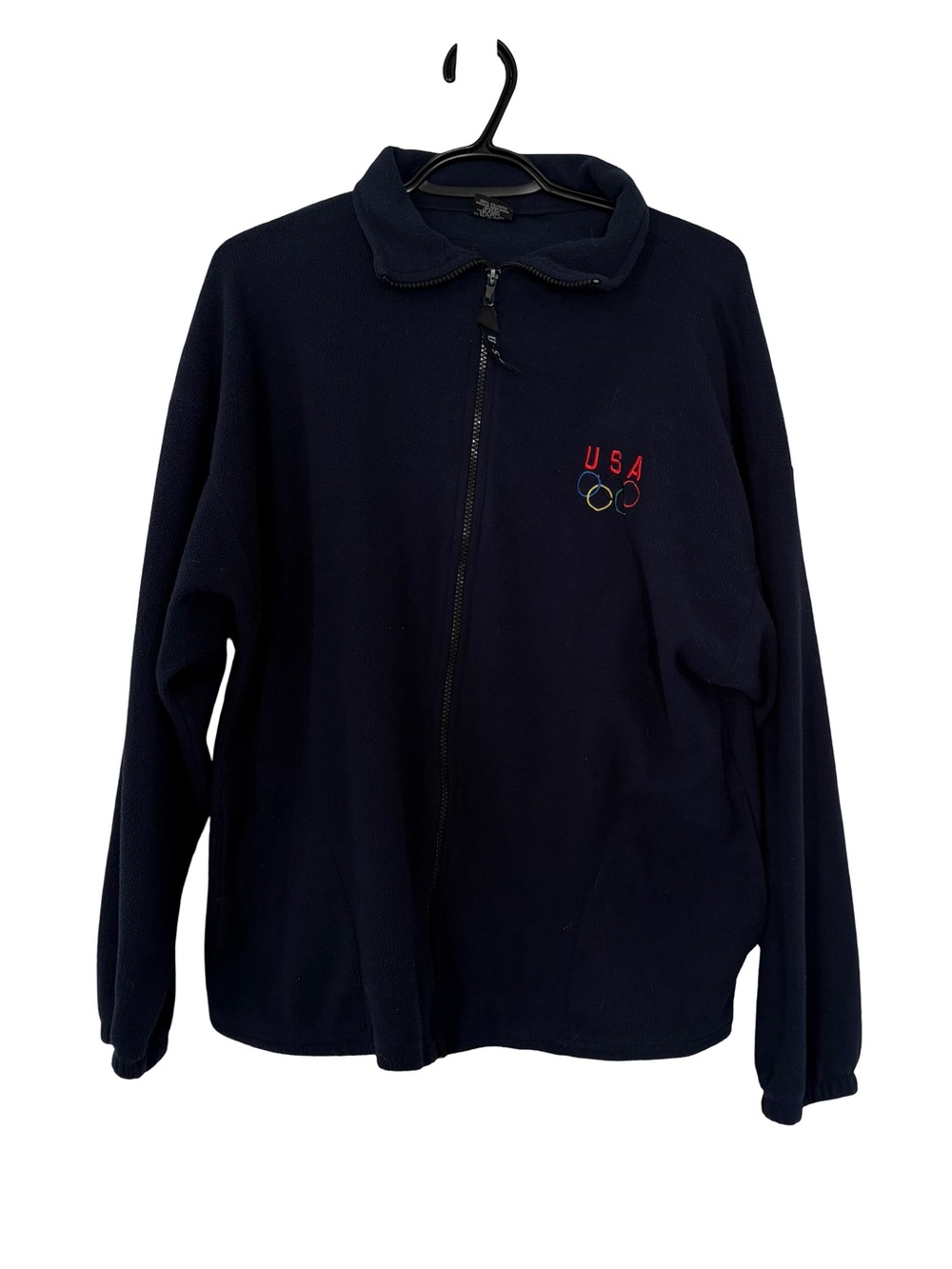 Men's USA Embroidered Full-Zip Fleece Jacket - Black